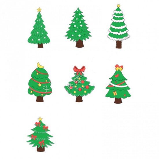 Изображение Смола Микро-ландшафтный миниатюрный декор Красный & Зеленый Рождественская елка 4.5см x 2.8см, 1 ШТ