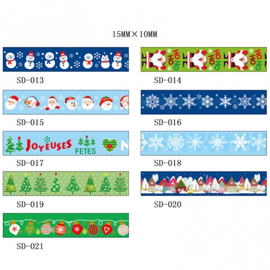 Picture of Adhesive Washi Tape Multicolor Christmas Christmas Snowman 15mm, 1 Piece (Approx 10 M/Roll)