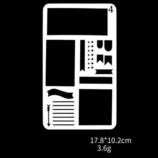 Picture of White - Style4 PET lazy painting template ruler 17.8x10.2cm