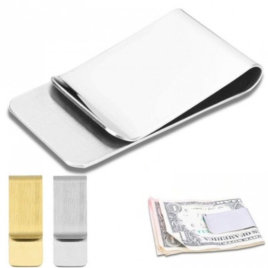 Picture of Stainless Steel Money Clip Silver Tone 52mm x 26mm, 1 Piece