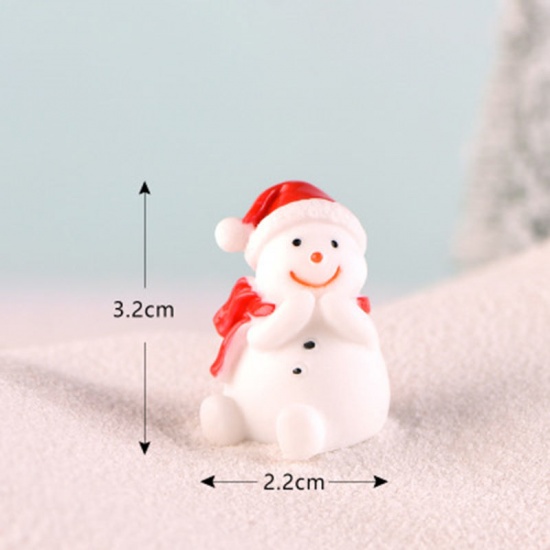 Immagine di PVC Ornamenti Bianco & Rosso Pupazzo Natale 45mm x 25mm , 1 Pz