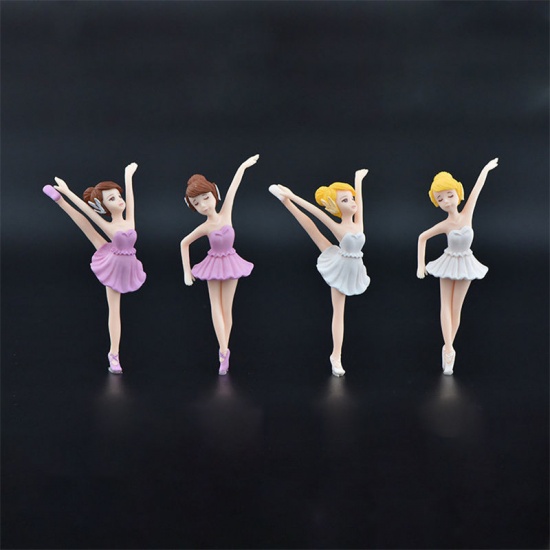Picture of PVC Ornaments Decorations White & Yellow Ballerina 10.5cm, 1 Piece
