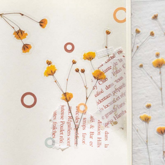 Picture of DIY Scrapbook Deco Stickers White & Yellow Daisy Flower 15cm x 10.5cm, 1 Set