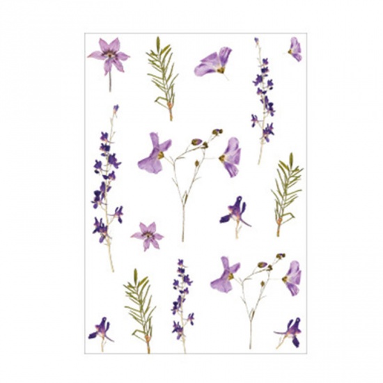 Picture of DIY Scrapbook Deco Stickers Purple Fleur-De-Lis 15cm x 10.5cm, 1 Set