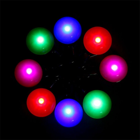 PVC ペット用品 ペンダント 円形 赤 LED発光 5.5cm x 3.5cm、 1 個 の画像