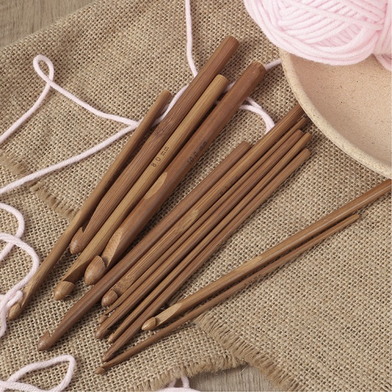 Picture of 2mm - 10mm Bamboo Crochet Hooks Needles Natural 1 Set ( 20 PCs/Set)