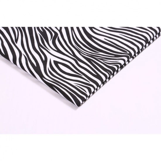 Picture of Black - Printing Polyester Zebra Texture Pattern Fabric For DIY Masks Quilting Garment Patchwork (Width：150cm），1M