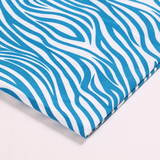 Picture of Blue - Printing Polyester Zebra Texture Pattern Fabric For DIY Masks Quilting Garment Patchwork (Width：150cm），1M