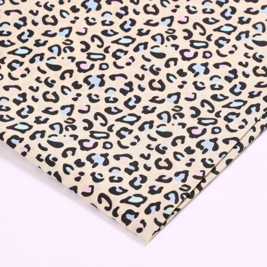 Immagine di Beige - Printing Polyester Leopard Print Pattern Fabric For DIY Masks Quilting Garment Patchwork (Width：150cm），1M