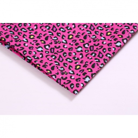 Immagine di Fuchsia - Printing Polyester Leopard Print Pattern Fabric For DIY Masks Quilting Garment Patchwork (Width：150cm），1M