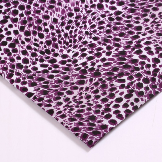 Picture of Purple - Printing Polyester Leopard Print Pattern Fabric For DIY Masks Quilting Garment Patchwork (Width：150cm），1M