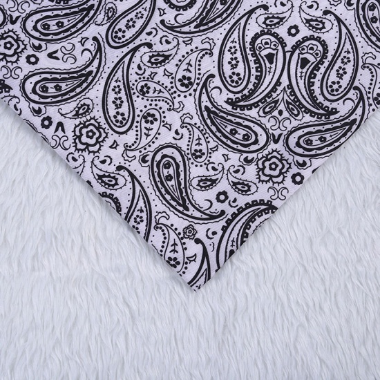 Picture of White & Gray - Printing Polyester Paisley Pattern Fabric For DIY Masks Quilting Garment Patchwork (Width：150cm），1M