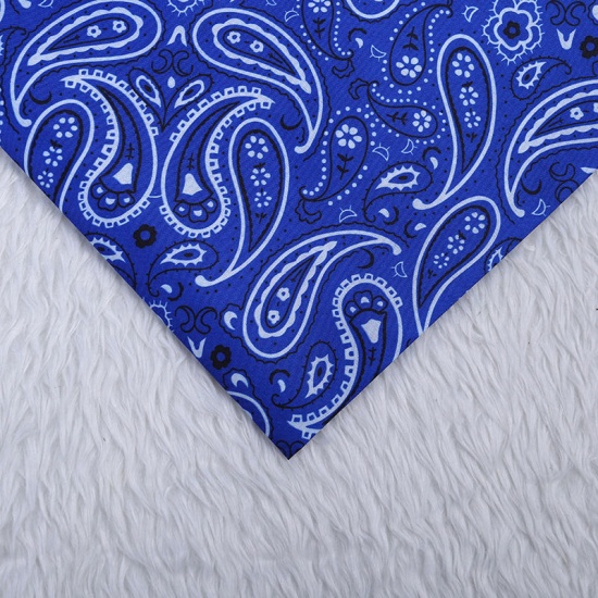 Immagine di Royal Blue - Printing Polyester Paisley Pattern Fabric For DIY Masks Quilting Garment Patchwork (Width：150cm），1M