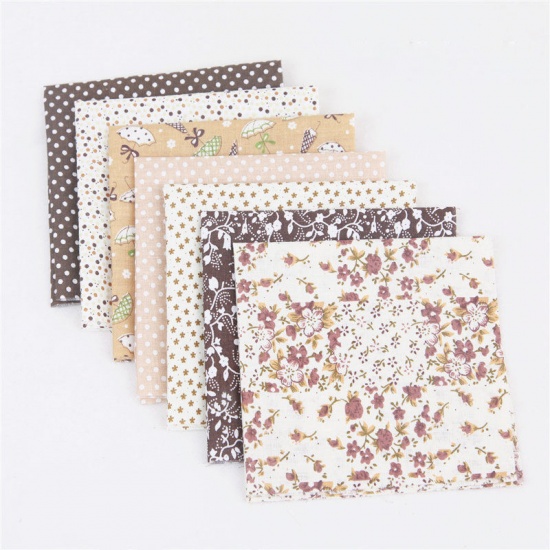 Picture of Mixed - 7 Pcs 25x25cm DIY Patchwork Fabric Cotton Printed Cloth Set DIY Mask Sewing Material