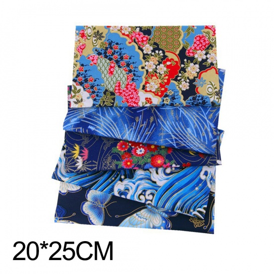 Immagine di Multicolor - 5 Pcs 20x25cm DIY Patchwork Fabric Cotton Printed Cloth Set DIY Mask Sewing Material