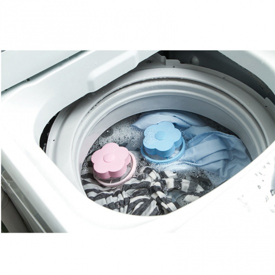 Picture of Pink - Filter Bag Washer Style Mesh Filtering Hair Removal Floating Laundry Clean Dryer Balls Laundry Detergent Lint Catcher