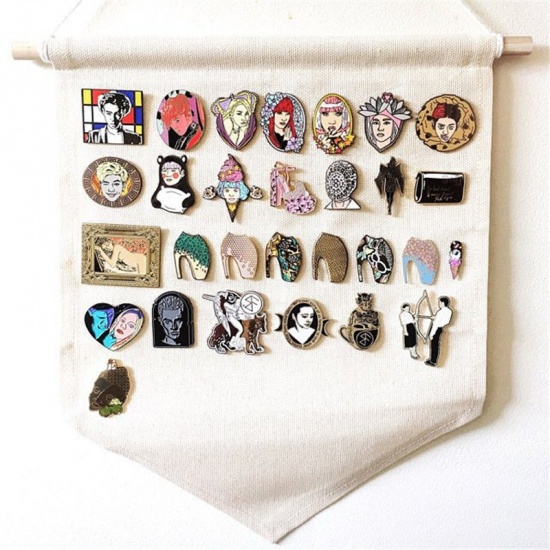 Picture of Beige - Enamel Pin Wall Display Banner Display Pins Buttons and Lapels