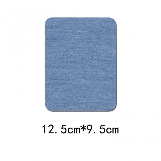Immagine di Stoffa Applique DIY Scrapbooking Craft Blu Chiaro Rettangolo 12.5cm x 9.5cm, 1 Pz