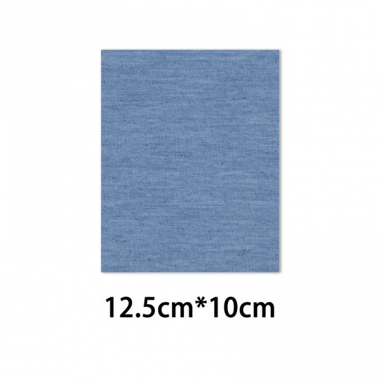 Immagine di Stoffa Applique DIY Scrapbooking Craft Blu Chiaro Rettangolo 12.5cm x 10cm, 1 Pz