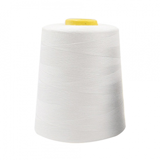 Image de Blanc - 8000 Yards Fils à coudre Couture Cônes de fil en polyester Vêtements en corde de polyester Fournitures de couture Roll 1 rouleau