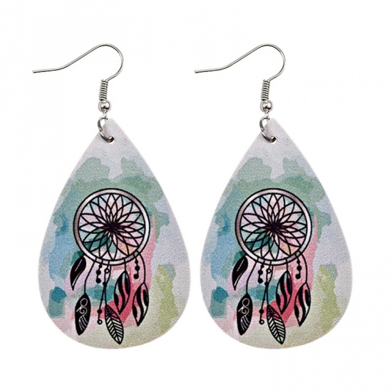 Picture of PU Leather Teacher's Day Earrings Multicolor Drop Dreamcatcher 1 Pair