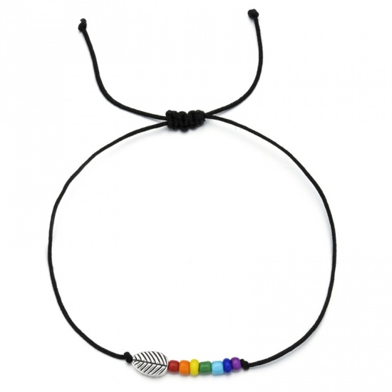 Picture of Yoga Healing Braided Bracelets Multicolor Leaf Adjustable 1 Piece