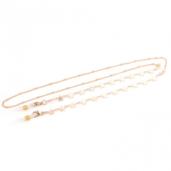 Image de Face Mask And Glasses Neck Strap Lariat Lanyard Necklace Gold Plated Star 70cm(27 4/8")  long, 1 Piece