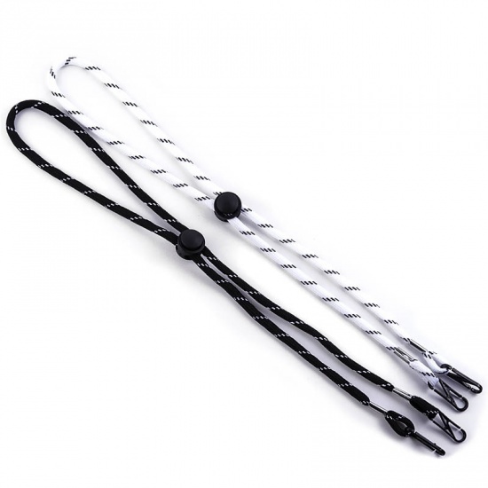 Immagine di Face Mask And Glasses Neck Strap Lariat Lanyard Necklace Black 40cm(15 6/8") long, 1 Packet（5 Pcs/Packet）