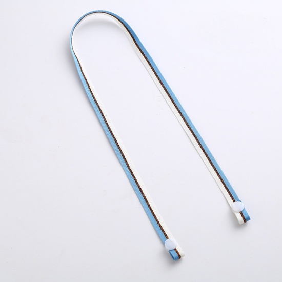 Immagine di Polyester Face Mask Neck Strap Lariat Lanyard Necklace White & Blue Adjustable 60cm - 57cm long, 1 Piece