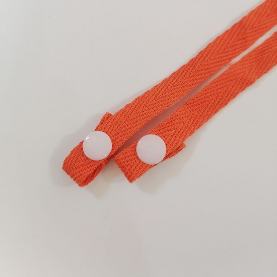 Immagine di Cotton Face Mask Neck Strap Lariat Lanyard Necklace Orange Adjustable 63cm long, 1 Piece