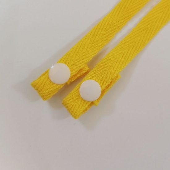 Изображение Cotton Face Mask Neck Strap Lariat Lanyard Necklace Yellow Adjustable 63cm long, 1 Piece