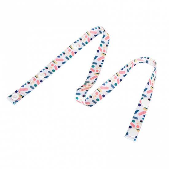 Imagen de Polyester Face Mask Neck Strap Lariat Lanyard Necklace Multicolor Adjustable 62cm long, 1 Piece