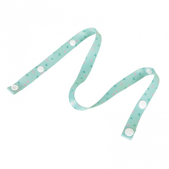 Immagine di Polyester Face Mask Neck Strap Lariat Lanyard Necklace Heart Mint Green Adjustable 62cm long, 1 Piece