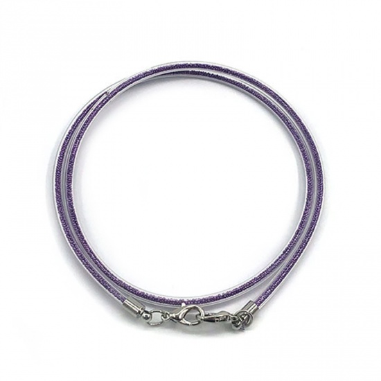 Picture of Glass Face Mask And Glasses Neck Strap Lariat Lanyard Necklace Purple 52cm(20 4/8") long, 1 Piece