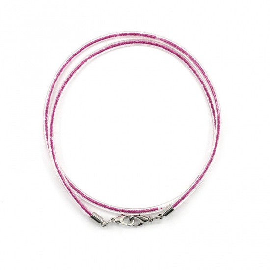 Picture of Glass Face Mask And Glasses Neck Strap Lariat Lanyard Necklace Fuchsia 52cm(20 4/8") long, 1 Piece