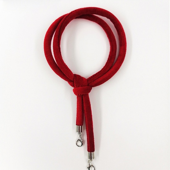 Immagine di Polyester Face Mask And Glasses Neck Strap Lariat Lanyard Necklace Red 70cm(27 4/8") long, 1 Piece