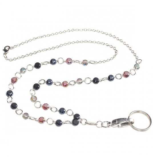 Picture of Lanyard Sweater Necklace Long Multicolor Round 84cm(33 1/8") 7.5cm(3") long, 1 Set