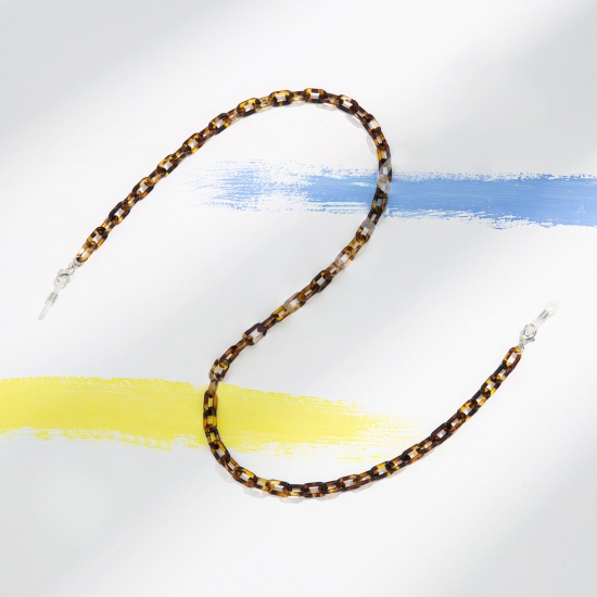 Immagine di Moda Nuova Acrilato Collana con Cordino Lariat con Maschera Facciale e Occhiali Cavo Catena Colore del Caffè 68cm, 1 Pz