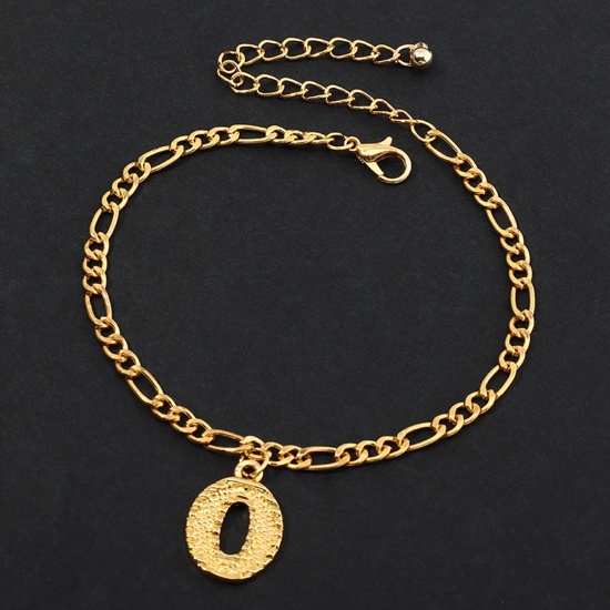 Picture of Anklet Gold Plated Capital Alphabet/ Letter Message " O " 21.8cm(8 5/8") long, 1 Piece