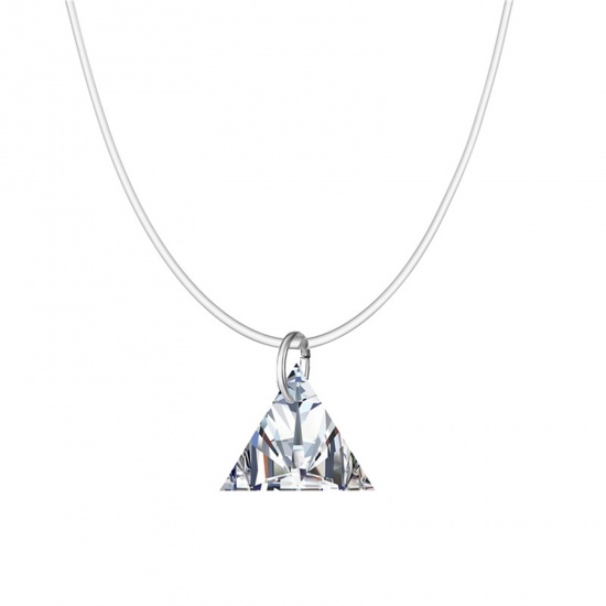 Immagine di Lenza Collana Triangolo Trasparente Cubic Zirconiae 45cm Lunghezza, 1 Pz