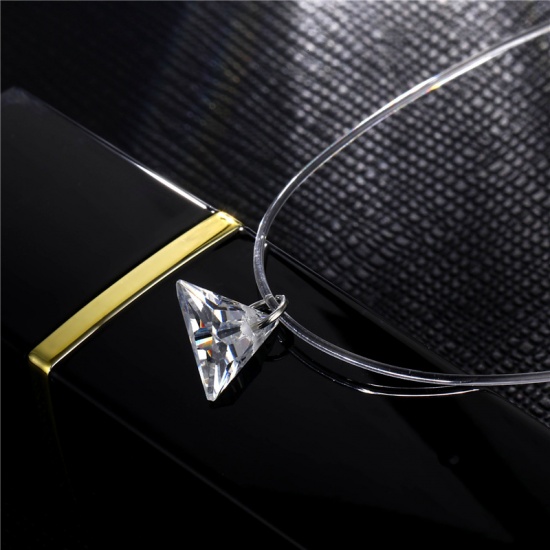 Immagine di Lenza Collana Triangolo Trasparente Cubic Zirconiae 45cm Lunghezza, 1 Pz