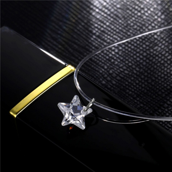 Immagine di Lenza Collana Stella a Cinque Punte Trasparente Cubic Zirconiae 45cm Lunghezza, 1 Pz