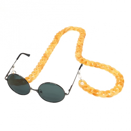 Bild von Acryl Panzerkette Kette Funde Gesichtsmaske und Brille Halsriemen Lariat Lanyard Halskette Orange Antirutsch 70cm lang, 1 Strang