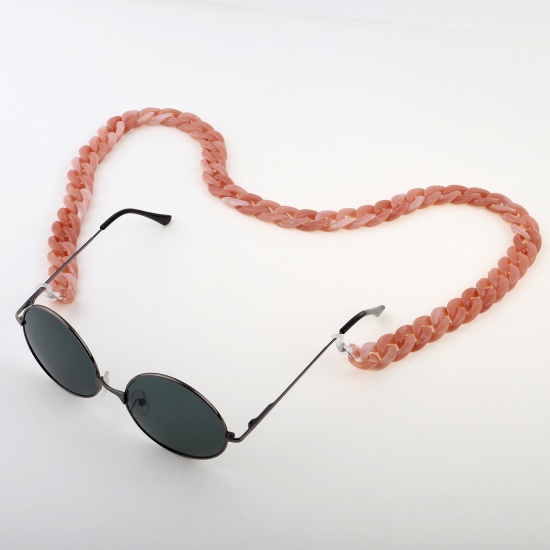 Bild von Acryl Panzerkette Kette Funde Gesichtsmaske und Brille Halsriemen Lariat Lanyard Halskette Orange Rosa Antirutsch 70cm lang, 1 Strang