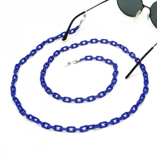 Picture of Acrylic Link Cable Chain Findings Face Mask And Glasses Neck Strap Lariat Lanyard Necklace Royal Blue Anti Slip 100cm(39 3/8") long, 1 Piece