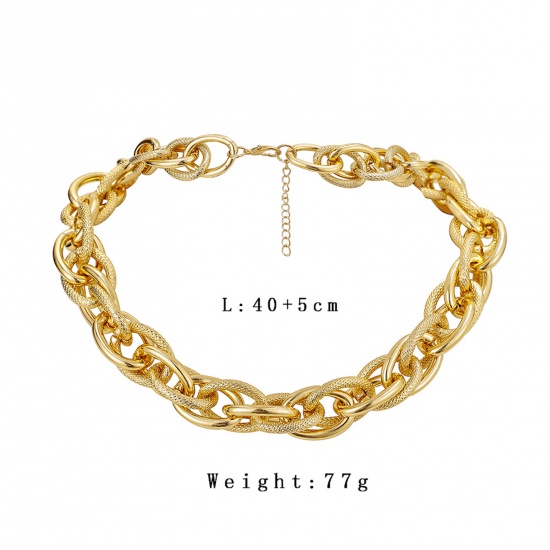 Picture of Aluminum Choker Necklace Gold Plated 40cm(15 6/8") long, 1 Piece