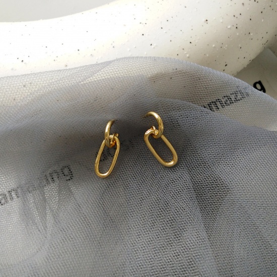 Picture of Earrings Gold Plated Oval 21mm x 7mm, 1 Pair