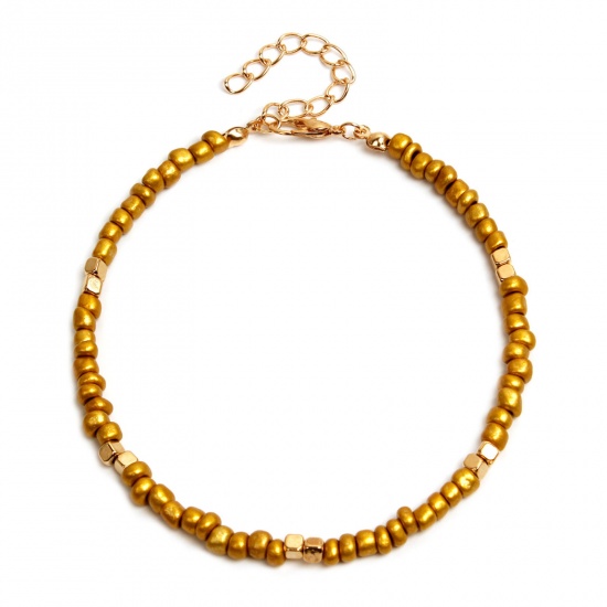 Picture of Glass Beaded Anklet Golden 21cm(8 2/8") long, 1 Piece