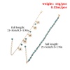 Picture of Turquoise Anklet Gold Plated Green Blue Flower 21cm(8 2/8") long, 1 Set ( 2 PCs/Set)
