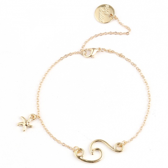 Picture of Anklet Gold Plated Star Fish 22cm(8 5/8") long, 1 Piece